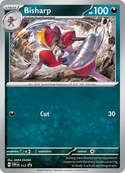 Bisharp card from SVP Black Star Promos, number 112/225
