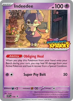 Indeedee card from SVP Black Star Promos, number 154/225