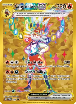 Cinderace ex card from SVP Black Star Promos, number 163/225