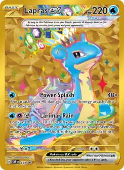 Lapras ex card from SVP Black Star Promos, number 164/225