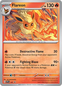 Flareon card from SVP Black Star Promos, number 167/225