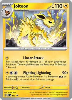 Jolteon card from SVP Black Star Promos, number 169/225