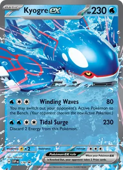 Kyogre ex card from SVP Black Star Promos, number 178/225