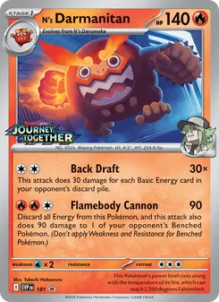 N's Darmanitan card from SVP Black Star Promos, number 181/225
