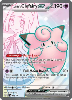 Lillie's Clefairy ex card from SVP Black Star Promos, number 195/225
