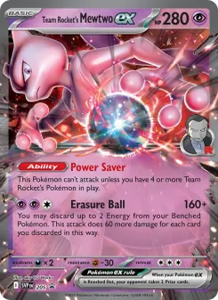 Team Rocket's Mewtwo ex card from SVP Black Star Promos, number 205/225