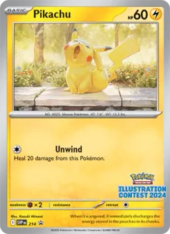 Pikachu card from SVP Black Star Promos, number 214/225
