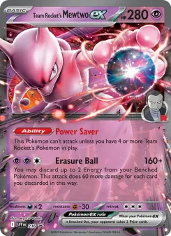 Team Rocket's Mewtwo ex card from SVP Black Star Promos, number 216/225