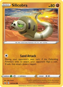 Silicobra card from Sword & Shield, number 107/202