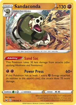Sandaconda card from Sword & Shield, number 110/202