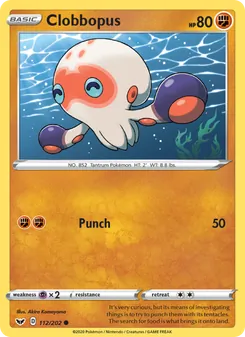Clobbopus card from Sword & Shield, number 112/202