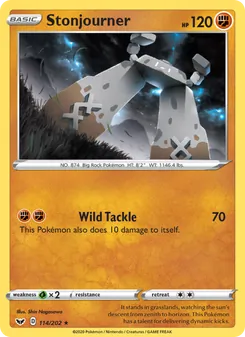 Stonjourner card from Sword & Shield, number 114/202