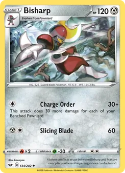 Bisharp card from Sword & Shield, number 134/202