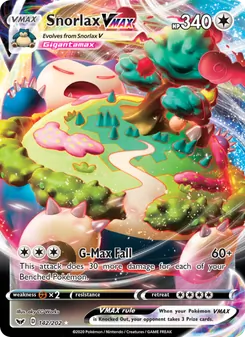 Snorlax VMAX card from Sword & Shield, number 142/202