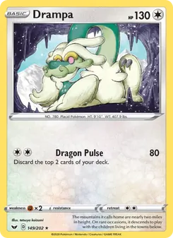 Drampa card from Sword & Shield, number 149/202