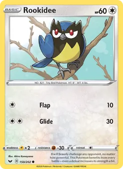 Rookidee card from Sword & Shield, number 150/202