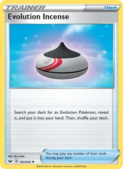 Evolution Incense card from Sword & Shield, number 163/202