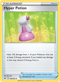 Hyper Potion card from Sword & Shield, number 166/202