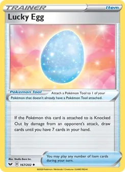 Lucky Egg card from Sword & Shield, number 167/202
