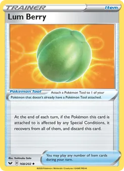 Lum Berry card from Sword & Shield, number 168/202
