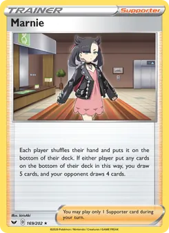 Marnie card from Sword & Shield, number 169/202