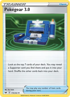 Pokégear 3.0 card from Sword & Shield, number 174/202
