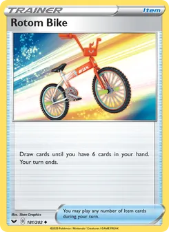 Rotom Bike card from Sword & Shield, number 181/202