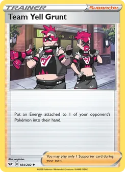 Team Yell Grunt card from Sword & Shield, number 184/202