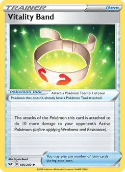 Vitality Band card from Sword & Shield, number 185/202