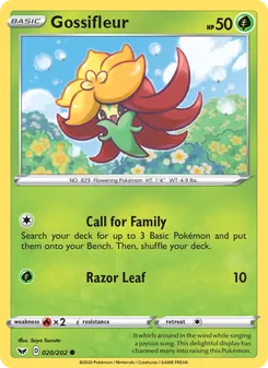 Gossifleur card from Sword & Shield, number 20/202