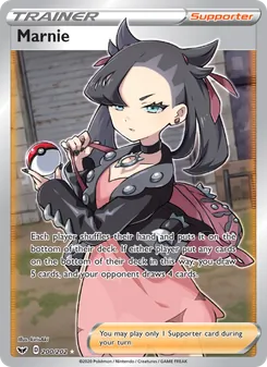 Marnie card from Sword & Shield, number 200/202