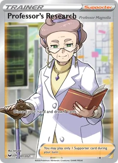 Professor's Research (Professor Magnolia) card from Sword & Shield, number 201/202