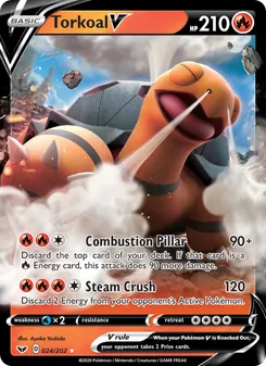 Torkoal V card from Sword & Shield, number 24/202