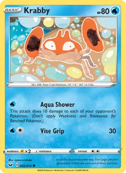 Krabby card from Sword & Shield, number 42/202