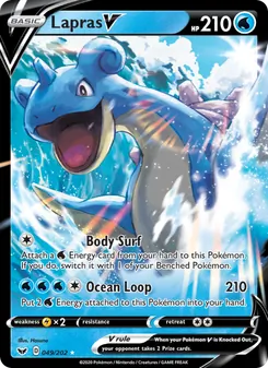 Lapras V card from Sword & Shield, number 49/202