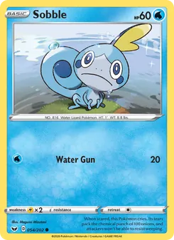 Sobble card from Sword & Shield, number 54/202