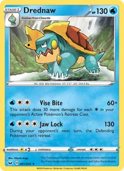 Drednaw card from Sword & Shield, number 61/202