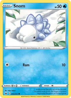 Snom card from Sword & Shield, number 63/202