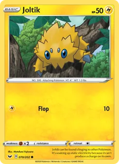 Joltik card from Sword & Shield, number 70/202