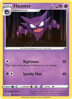 Haunter card from Sword & Shield, number 84/202