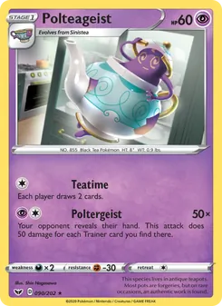 Polteageist card from Sword & Shield, number 90/202