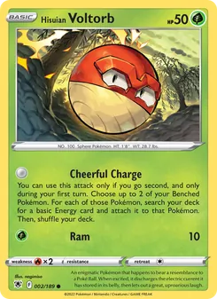Hisuian Voltorb card from Astral Radiance, number 002/189