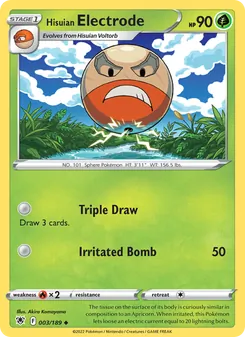 Hisuian Electrode card from Astral Radiance, number 003/189