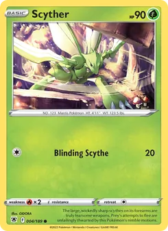 Scyther card from Astral Radiance, number 004/189