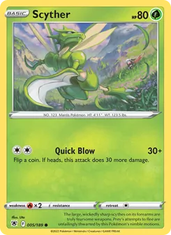 Scyther card from Astral Radiance, number 005/189