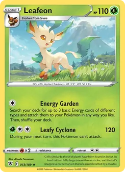 Leafeon card from Astral Radiance, number 013/189