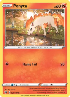 Ponyta card from Astral Radiance, number 021/189