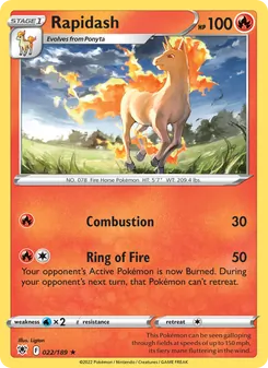 Rapidash card from Astral Radiance, number 022/189