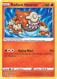 Radiant Heatran card from Astral Radiance, number 027/189