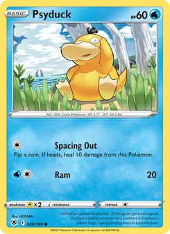 Psyduck card from Astral Radiance, number 028/189